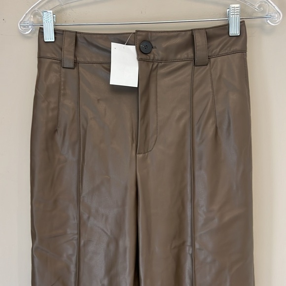 NWT Zara High Rise Faux Leather Straight Leg Francoise Pants size XS - Picture 5 of 10